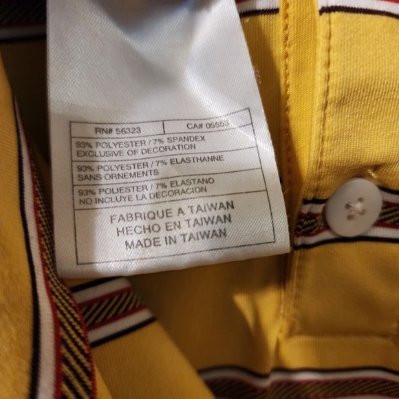 Nike Dri-Fit Polo Shirt XXL Yellow Red Striped Men's Golf‎ Casual Pre-Owned - Picture 11 of 11